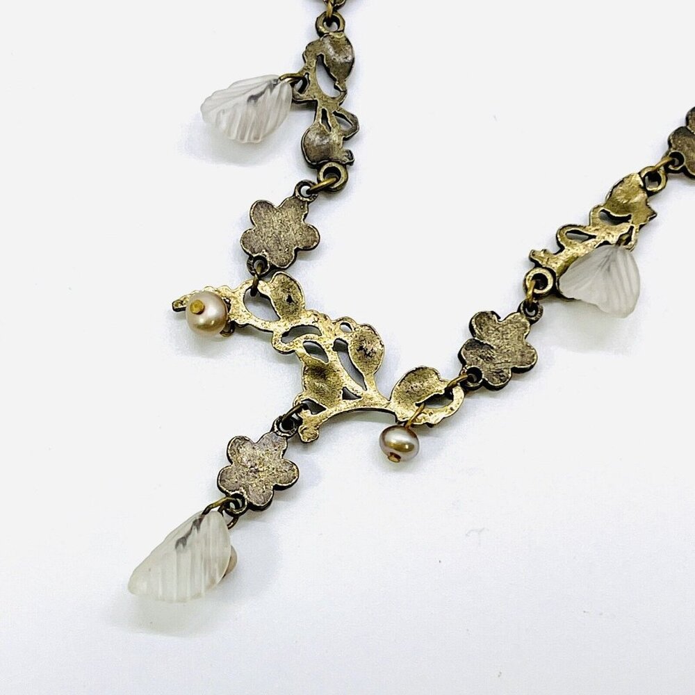 Anne Koplik Necklace Fairy Heirloom Quality Pearl Enamel Crystal Handmade Gift - Picture 3 of 6